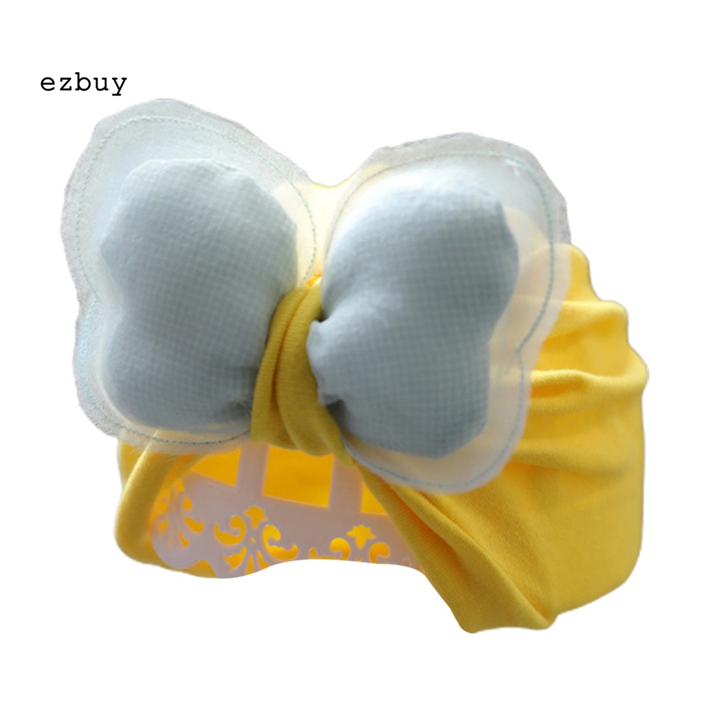 Mũ Cotton Trùm Đầu Đính Nơ Chống Nhăn Co Giãn Cho Bé