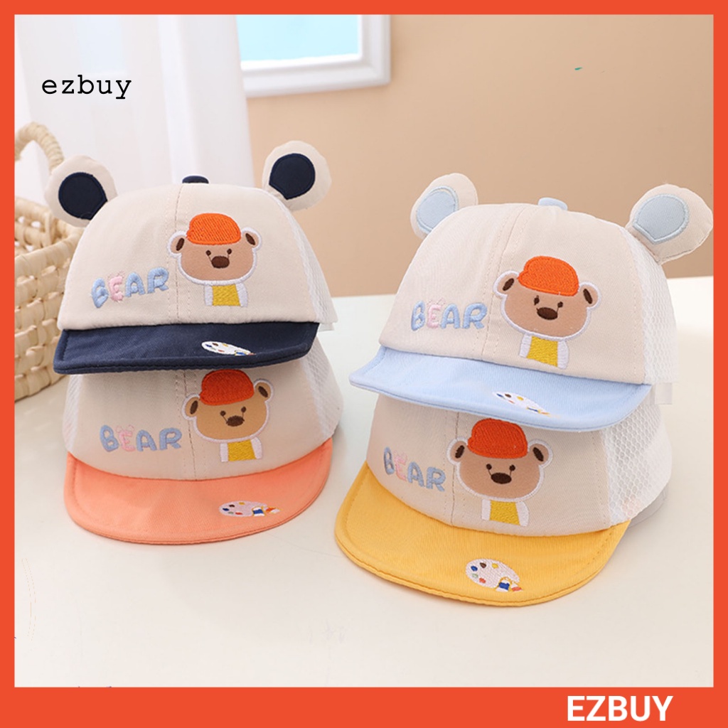 Mũ Lưỡi Trai Phối Lưới Họa Tiết Hoạt Hình In Chữ Thời Trang Mùa Hè Cho Bé