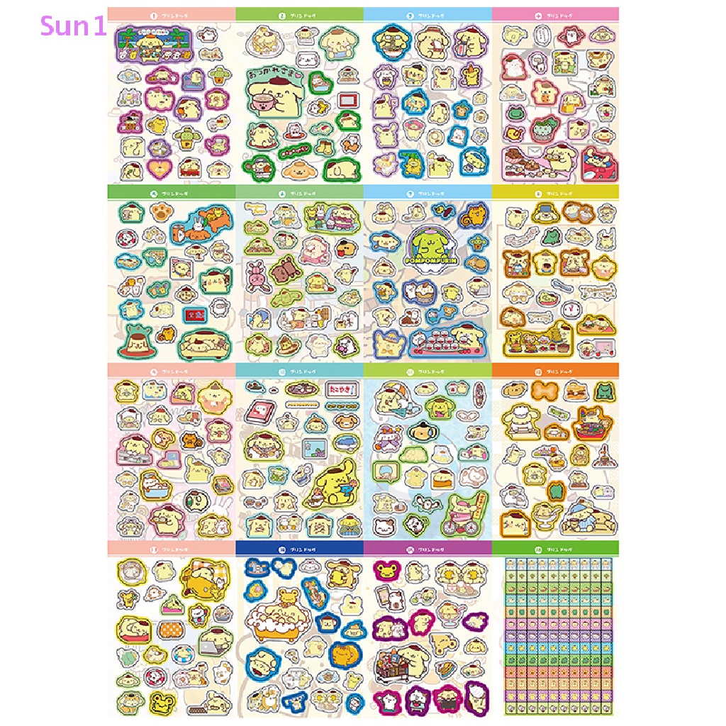 SANRIO Sun1 > 450 Miếng Dán Hoạt Hình Kuromi Melody &amp; Coogo Dễ Thương Trang Trí Điện Thoại / Sổ Tay DIY