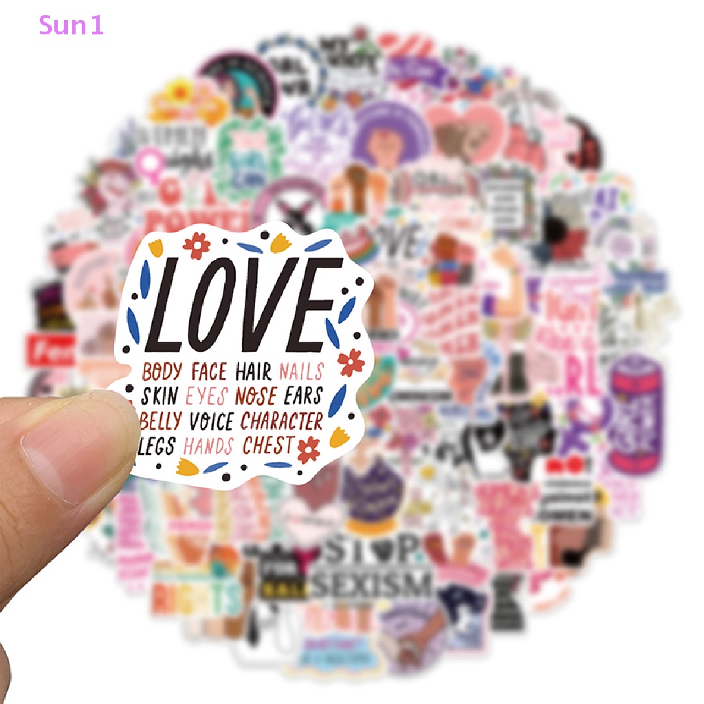 Set 1: 100 Miếng Dán Hoạt Hình Graffiti Trang Trí Xe Hơi Laptop Xe Máy