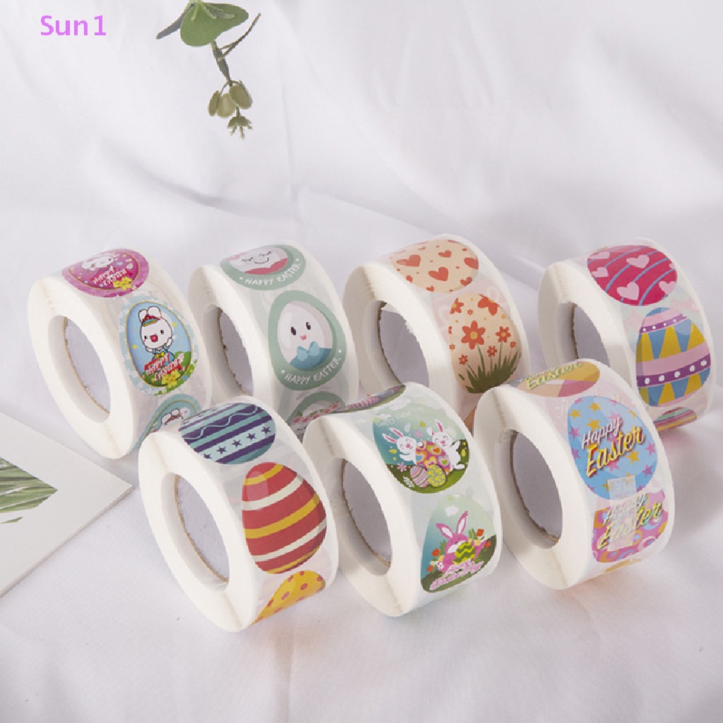 Set 500 Miếng Dán Tự Dính Trang Trí Tiệc Hình Thỏ Phục Sinh