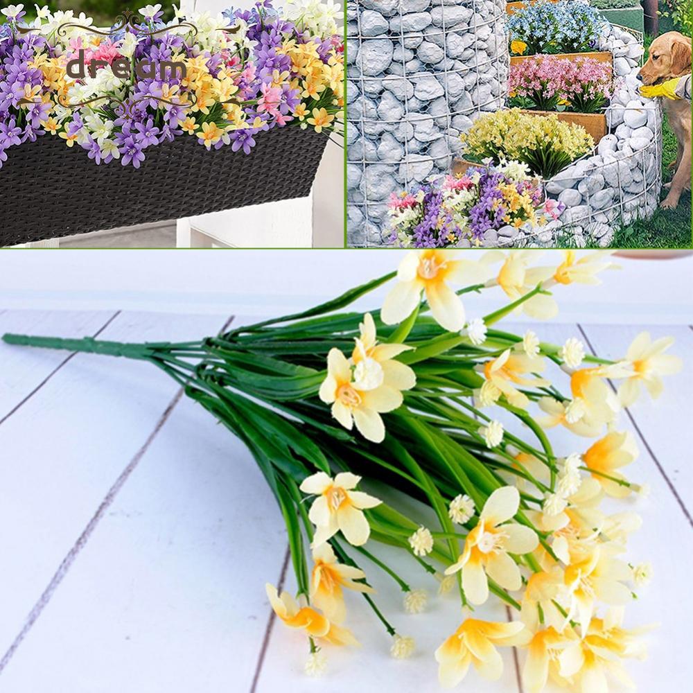 【DREAMLIFE】Artificial Orchids Decoration Faux Silk Fencing Floral Tributes Bouquet