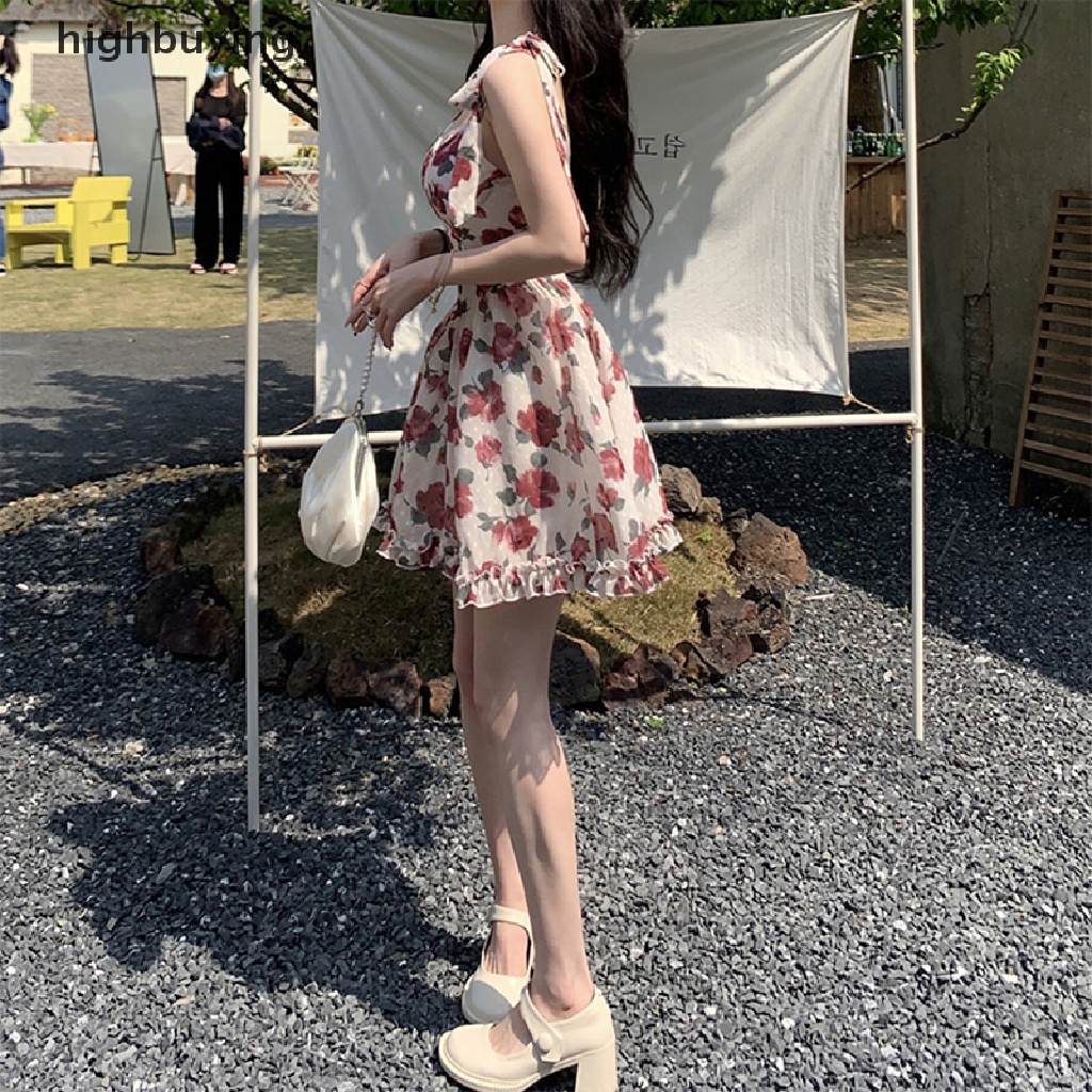 Hbvn Belle Rose Đầm Ngắn Dáng Chữ A In Hoa Không Tay Mặc Hàng Ngày Thời Trang Ngọt Ngào Phù Hợp Cho Nữ Dự Tiệc Kỳ Nghỉ