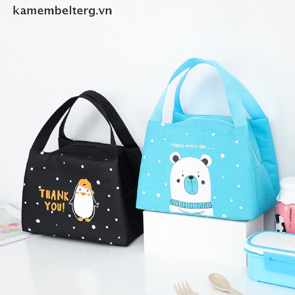 Túi Đựng Hộp Cơm Trưa Giữ Nhiệt Họa Tiết Hoạt Hình Dễ Thương Cho Bé Gái / Trẻ Em