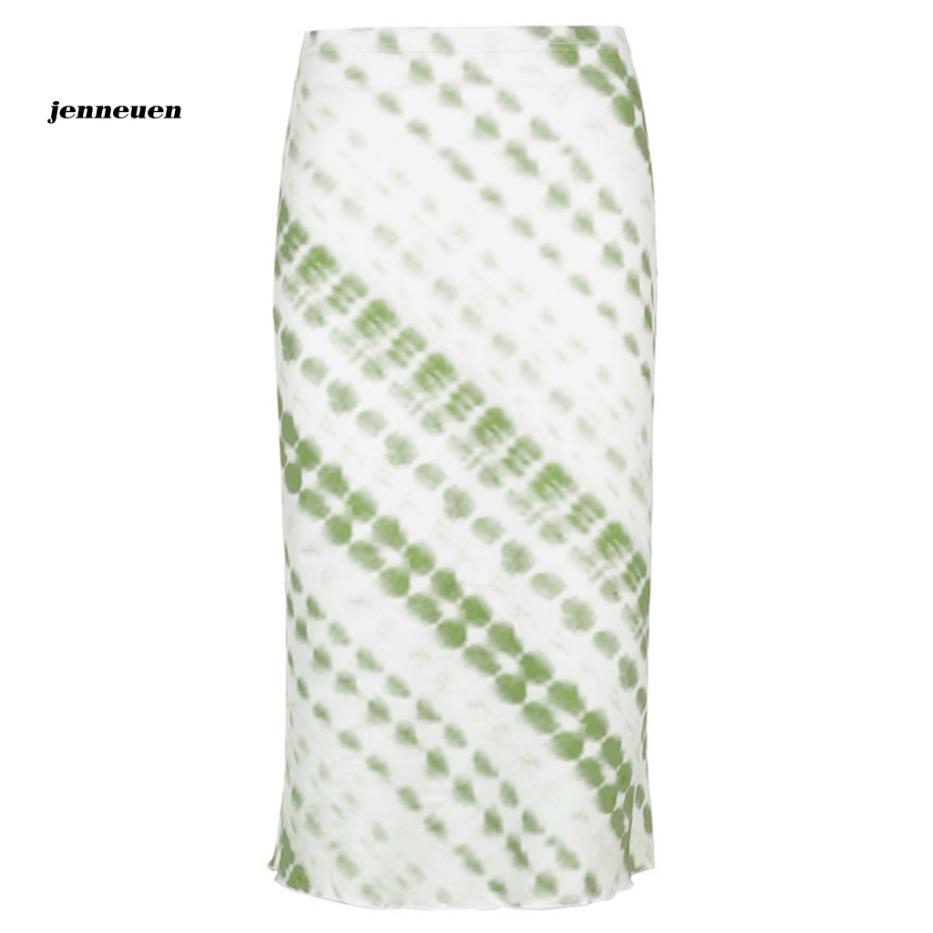 Chân Váy Bút Chì Lưng Cao Màu Nhuộm Thời Trang Cho Nữ