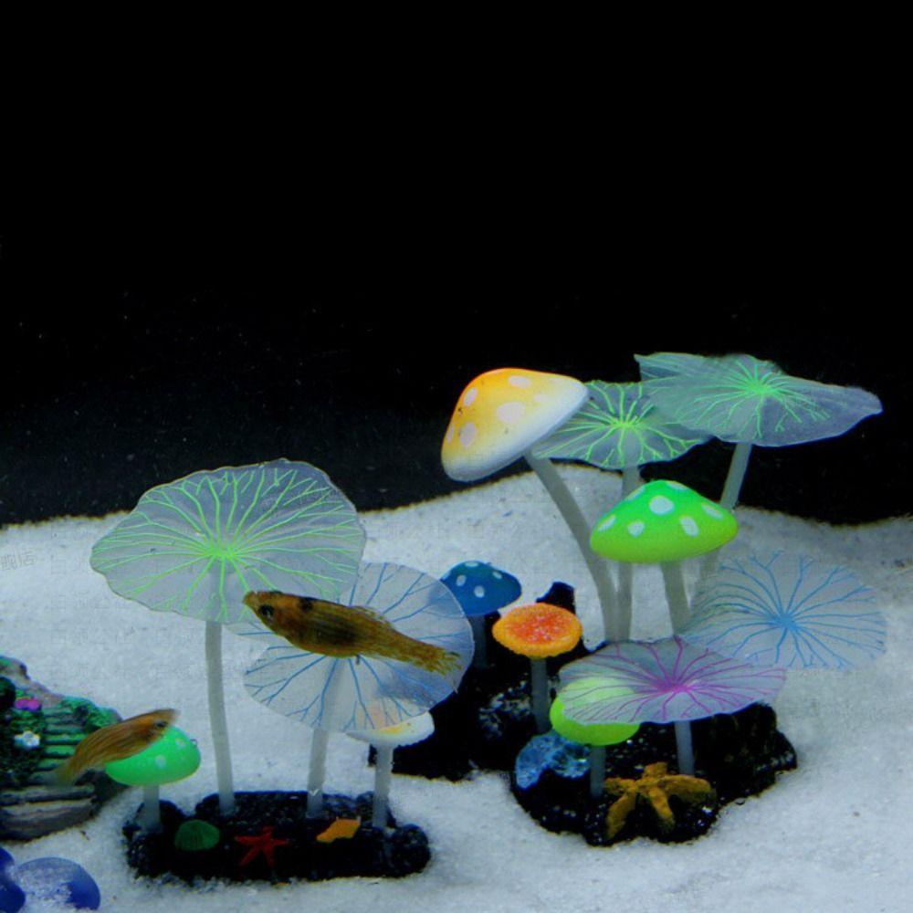 Cây Sen Đá Huỳnh Quang Nhân Tạo Dạng Mẫu 2023 Dùng Trang Trí Bể Cá