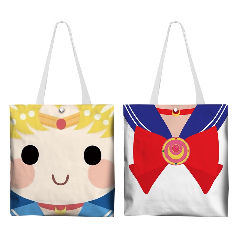 Ví Canvas Dây Rút Dáng Ngắn In Hình Thủy Thủ Mặt Trăng Xinh Xắn