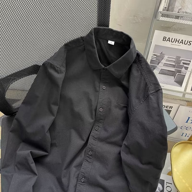 Áo Sơ Mi Cotton Dài Tay Dáng Rộng Thời Trang Xuân Thu Dành Cho Nam