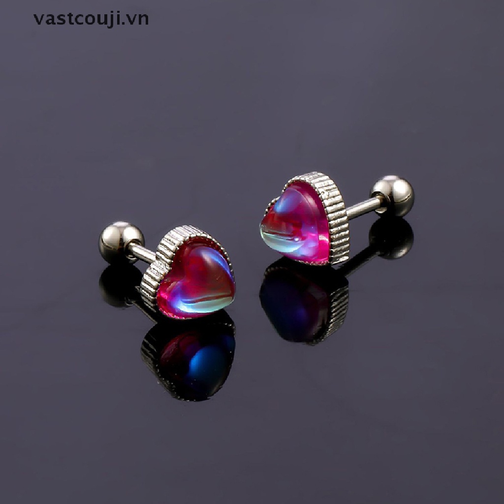 1 Đôi Bông Tai Hình Trái Tim Thời Trang Dành Cho Nữ