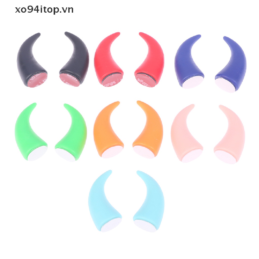 Set 2 Mũ Bảo Hiểm Bằng Silicon Hình Tai Mèo Trang Trí Xe Máy