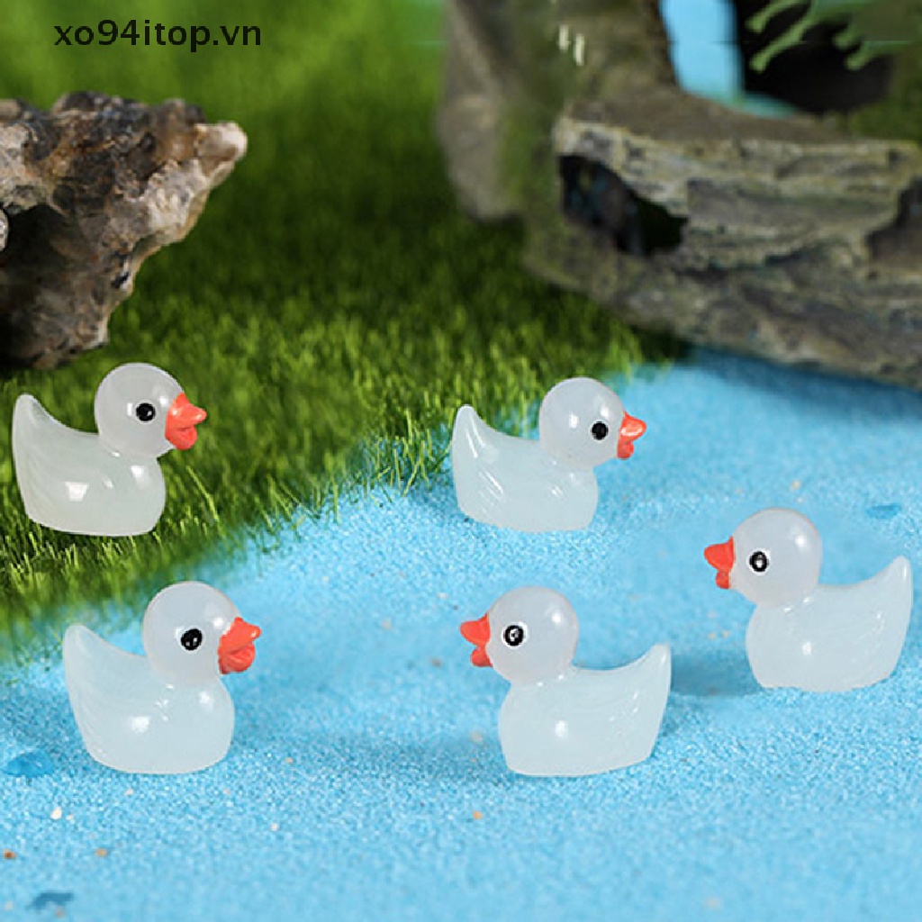 Set 5 Chú Vịt Mini Bằng Nhựa Phát Quang Dùng Để Trang Trí