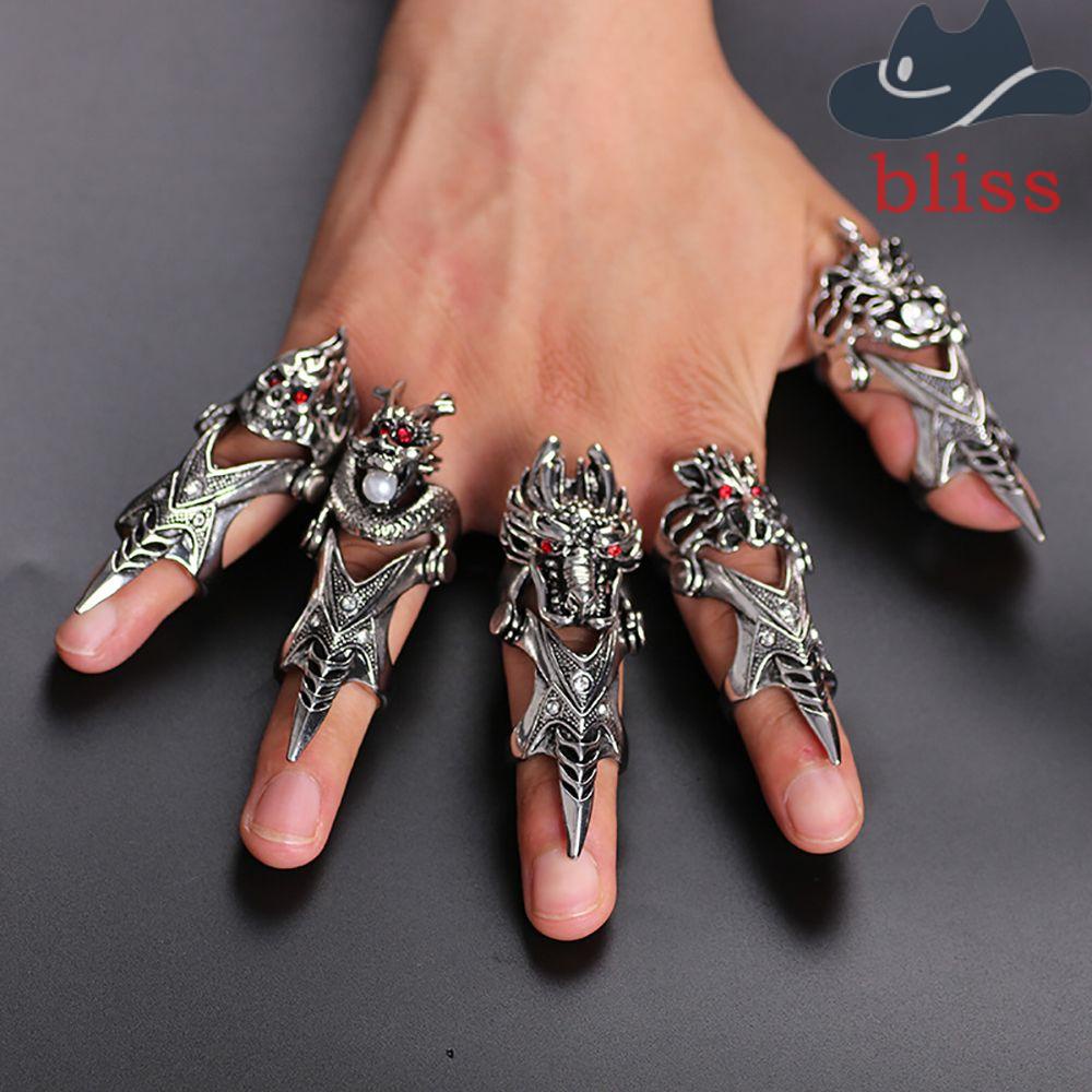 Nhẫn Hợp Kim Hình Rồng Phong Cách Gothic Punk Cổ Điển Cho Nam Và Nữ