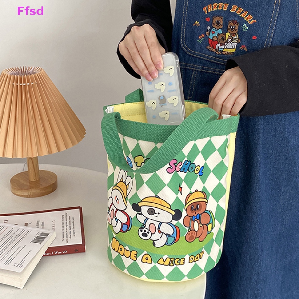 {Ffsd} Túi vải Nhẹ Hình Chú Chó Dễ Thương Có Túi Bên Trong * Bán Chạy Cho Nữ