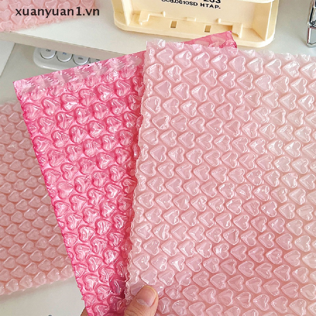Xuan Set 10 Túi Bong Bóng Hình Trái Tim Có Đệm Khí Chống Sốc Chống Nước Đựng Phong Bì Doanh Nhân