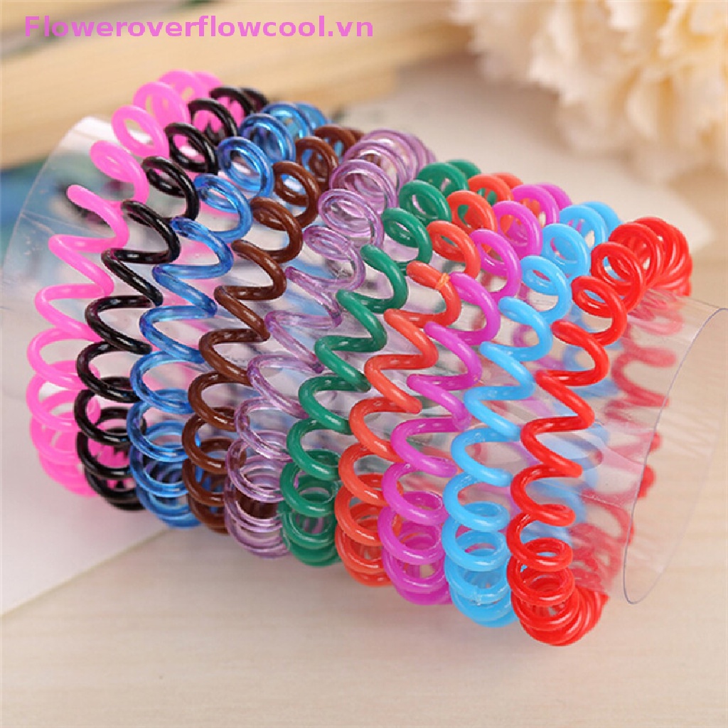 Bộ 10 Dây Cột Tóc Lò Xo Dạng Xoắn Ốc