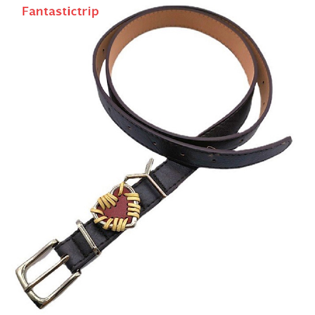 Thắt Lưng Da Phối Khóa Kim Loại Hình Trái Tim Phong Cách Retro Cho Nam Nữ