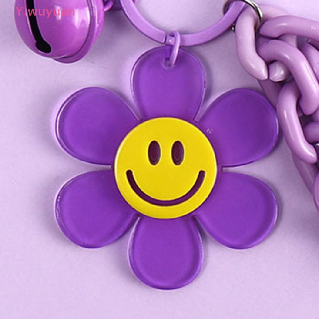 Móc Chìa Khóa Hình Hoa Hướng Dương Mặt Cười Bằng Acrylic Dễ Thương
