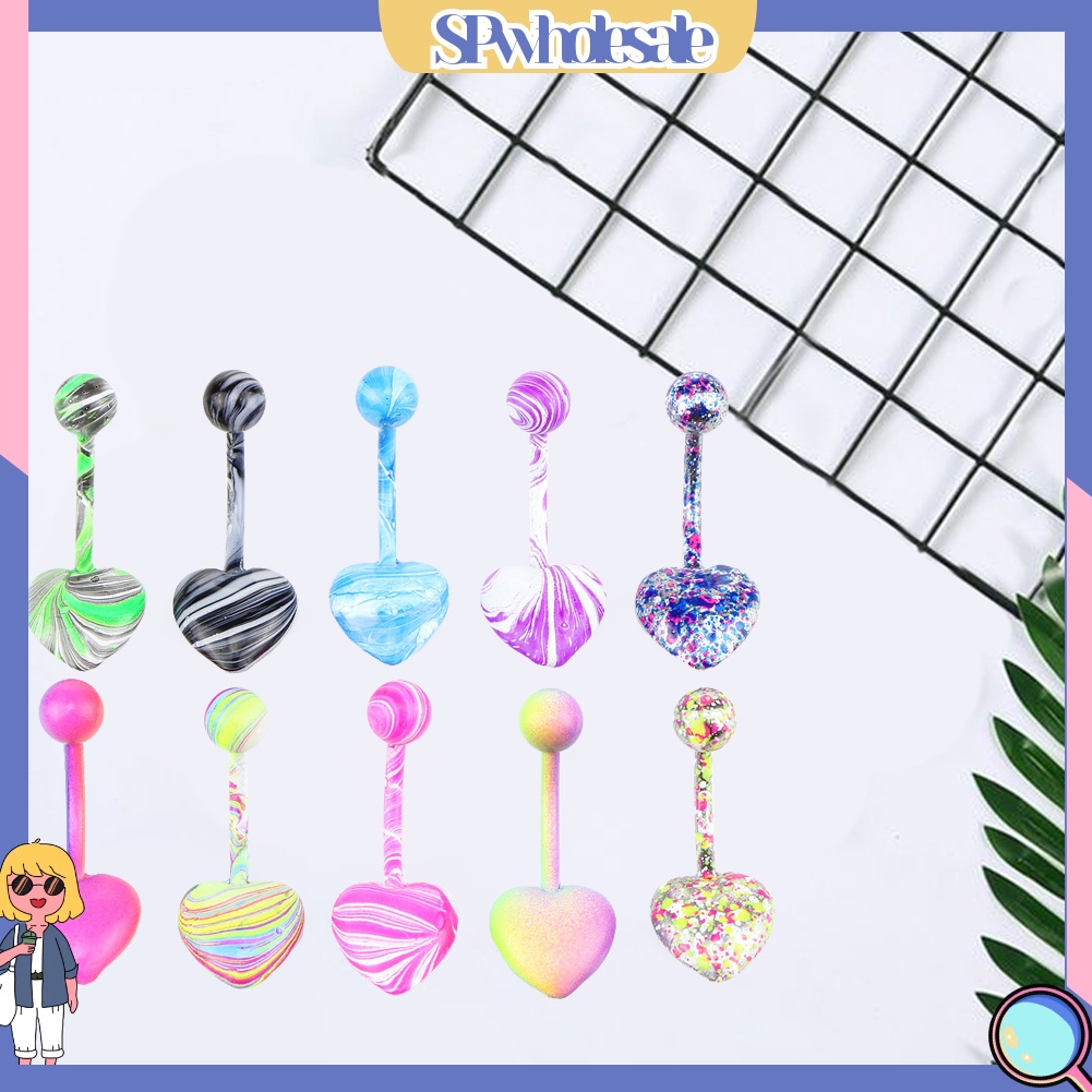 <SPwholesale> Set 5 / 10 Khuyên RốN NhiềU MàU SắC