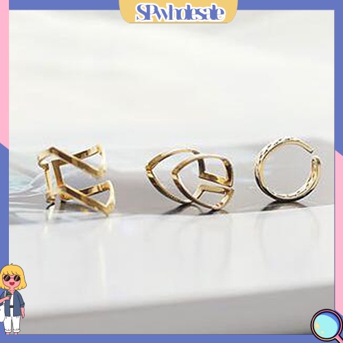 <SPwholesale> Set 3 Nhẫn Đeo Khớp Ngón Tay Hình Mũi Tên Thời Trang Cho Nữ