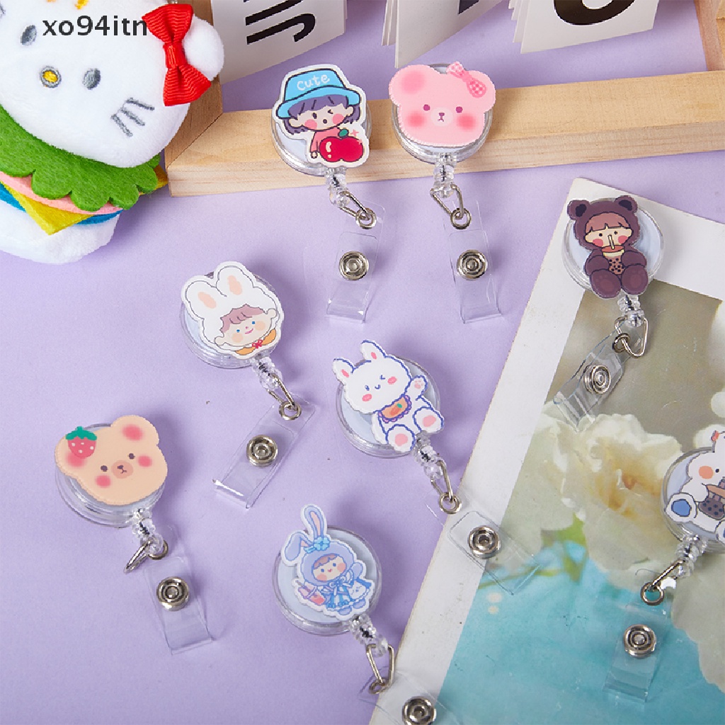 Bao Đựng Thẻ ID / Thẻ ID Thu Gọn Được Xoay 360 Độ Kiểu Hoạt Hình Sáng Tạo Dễ Thương Có Khóa Cài Tùy Chỉnh