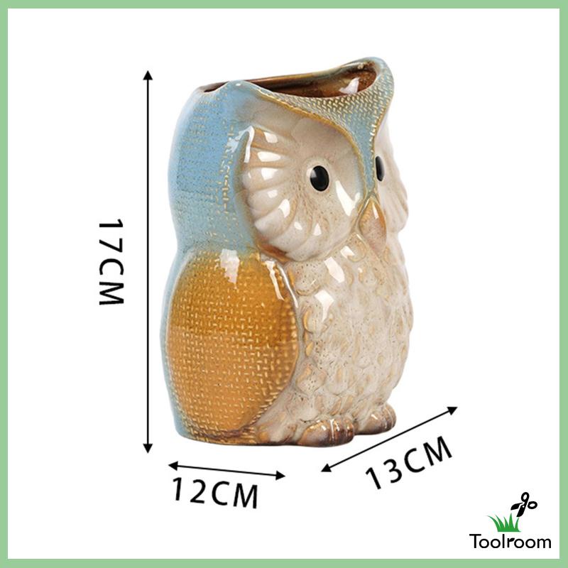 Chậu Hoa Hình Chim Cú Hoạt Hình Dùng Trang Trí Trong Nhà