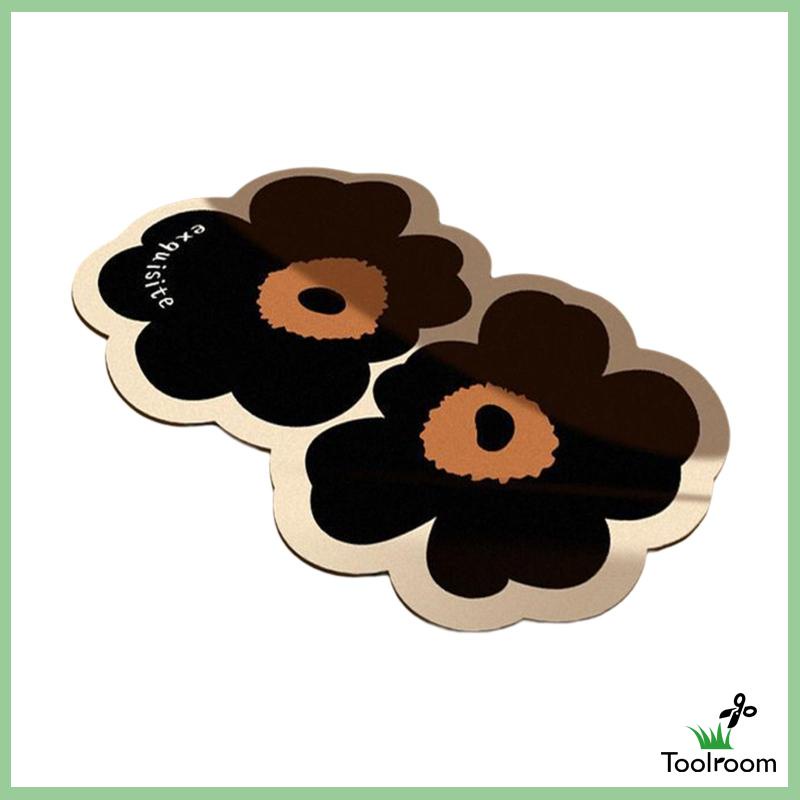 Thảm Chùi Chân Họa Tiết Bông Hoa Đôi Tiện Dụng Cho Nhà Bếp