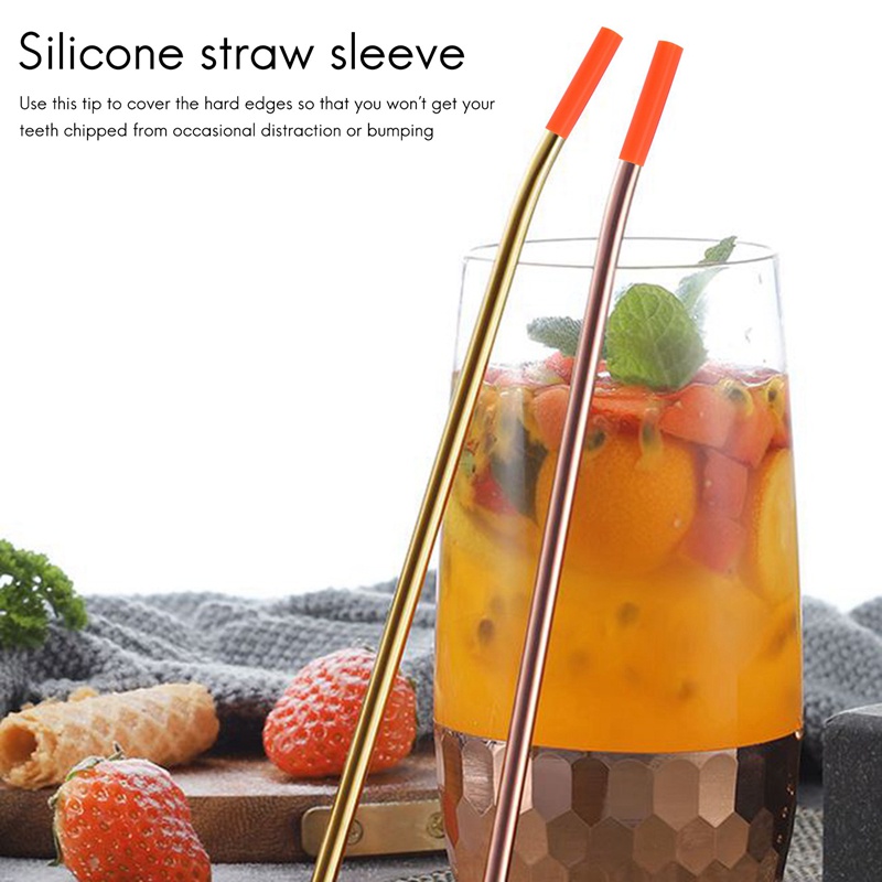 Bộ 10 Ống Hút Silicone Nhiều Màu 0.24inch 6mm