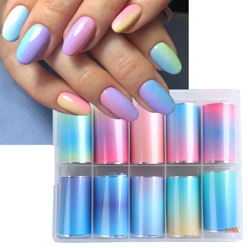 Miếng Dán Trang Trí Móng Tay Màu Sắc Gradient Độc Đáo