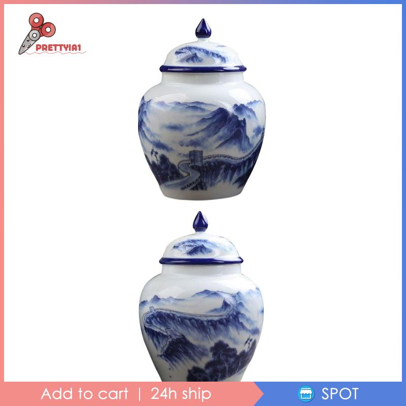 [Prettyia1] Lọ Gốm Đựng Hoa Gừng Phong Cách Trung Hoa Cổ Điển