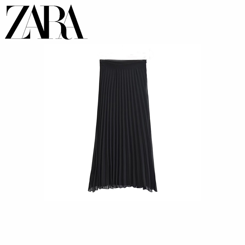 Zara Chân Váy Xếp Ly Lưng Cao Thời Trang Mùa Hè Cho Nữ