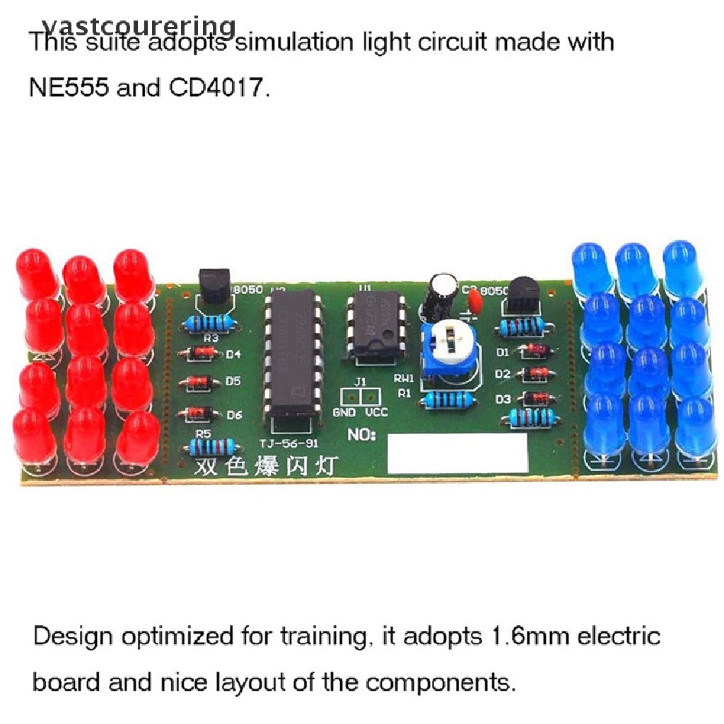 Bộ Đèn LED Điện Tử DIY Nhiều Màu Sắc NE555 CD4017 IC