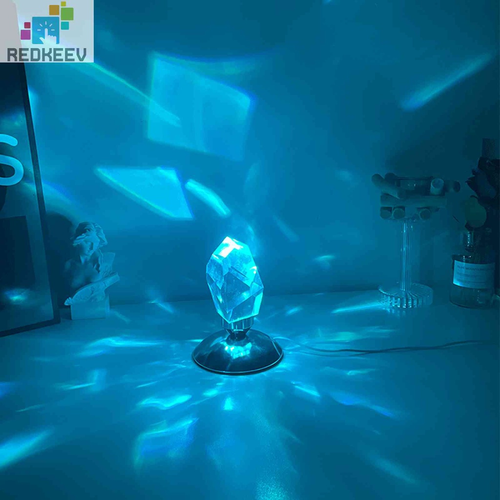 Đèn LED Chiếu Hình Kim Cương 3D Ánh Sáng Ban Đêm 3 / 16 Màu Để Bàn Trang Trí