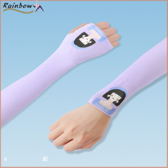 1 Cặp Ống Tay Áo Bằng Lụa Lạnh Chống Tia Cực Tím In Họa Tiết Hoạt Hình Dành Cho Hoạt Động Ngoài Trời