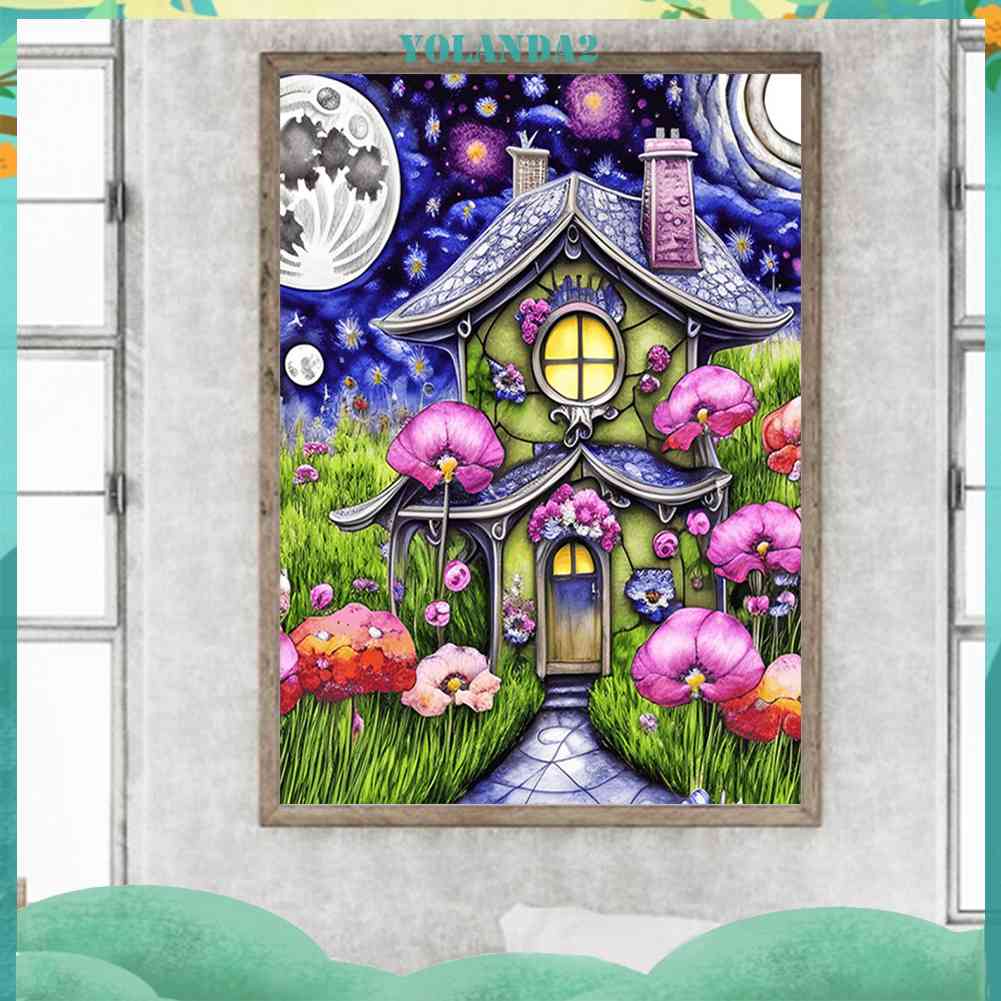 Tranh Đính Đá Kim Cương Toàn Bộ 5D DIY Hình Vẽ Ngôi Nhà