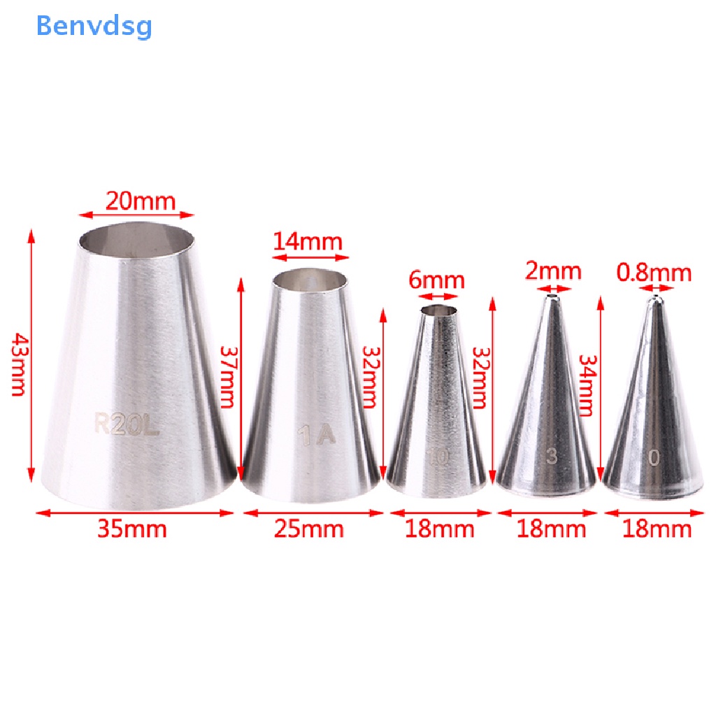 Bộ 5 Đuôi Bắt Bông Kem Hình Tròn Trang Trí Bánh Tiện Dụng