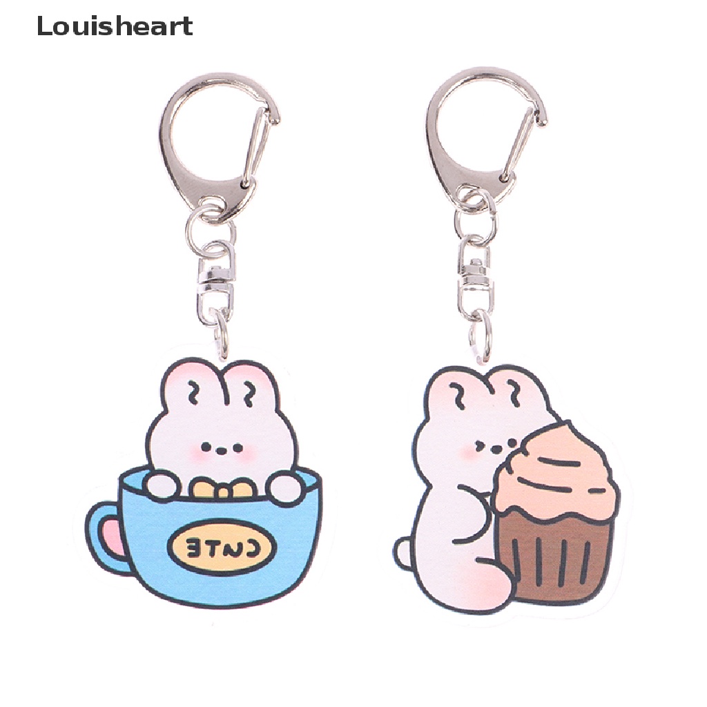 Louisheart Móc Khóa Hình Thỏ Trắng Bằng Acrylic Dễ Thương