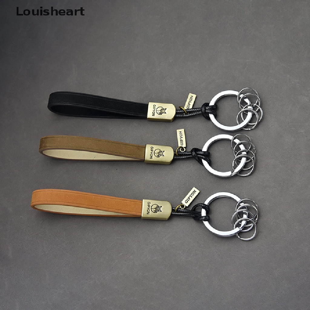Móc Chìa Khóa Xe Hơi Bằng Da Thật Màu Trơn Sáng Tạo Thương Hiệu Louisheart TFG