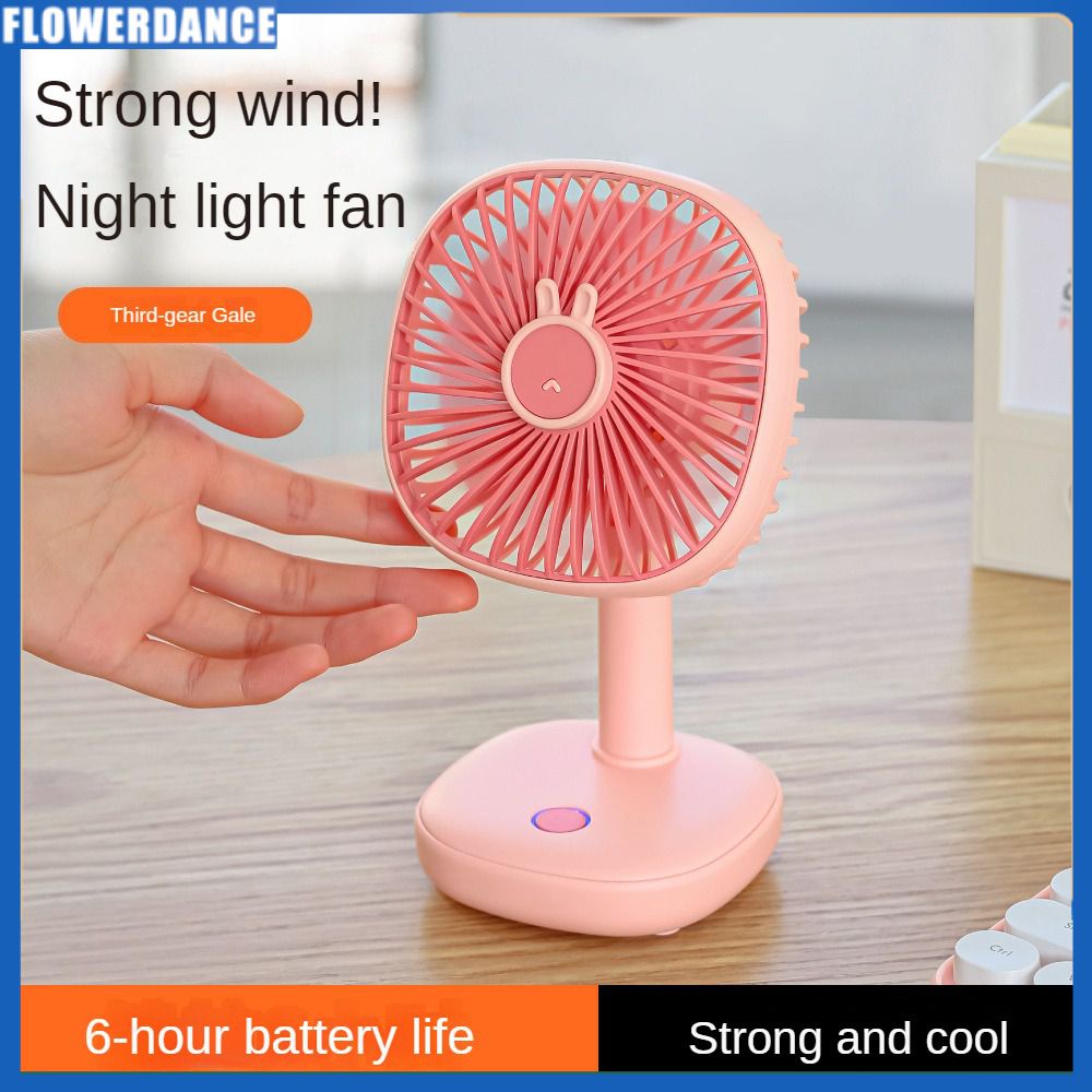 Quạt Để Bàn Mới Nhất Quạt Nhỏ Để Bàn Văn Phòng Ký Túc Xá Sinh Viên Sạc USB Có Đèn Quạt Điện Mini Cầm Tay Hình Hoa