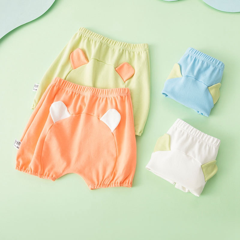 Quần Short Cotton Mềm Mại Thoáng Khí In Họa Tiết Hoạt Hình Đáng Yêu Cho Bé 0-5 Tuổi