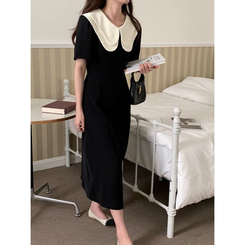 Đầm Cổ Lá Sen Dáng Ôm Chiết Eo Kiểu Pháp Thời Trang Mùa Hè Sang Trọng Cho Nữ