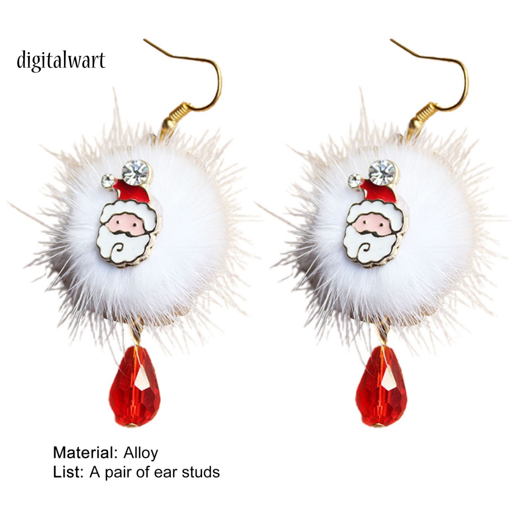 Kỹ Thuật Số| 1 Đôi Bông Tai Đính Đá Phong Cách Giáng Sinh Thời Trang