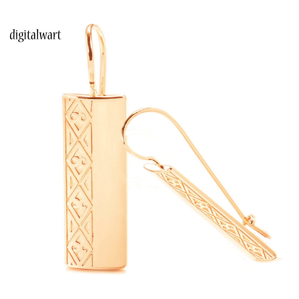 Kỹ Thuật Số| 1 Đôi Bông Tai Móc Hình Chữ Nhật Bằng Hợp Kim Bắt Mắt