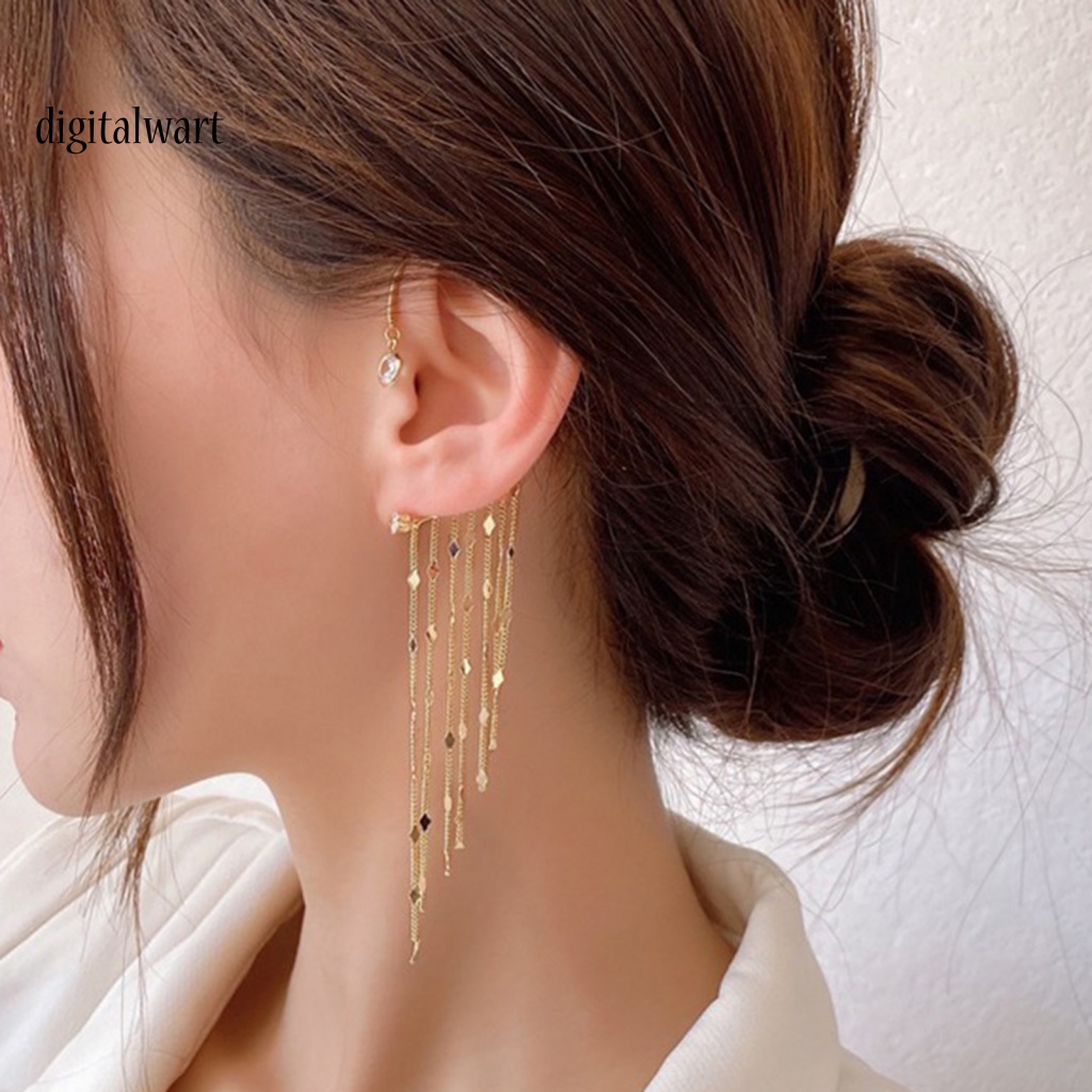 Kỹ Thuật Số| 1 Khuyên Kẹp Vành Tai Tua Rua Phong Cách Vintage