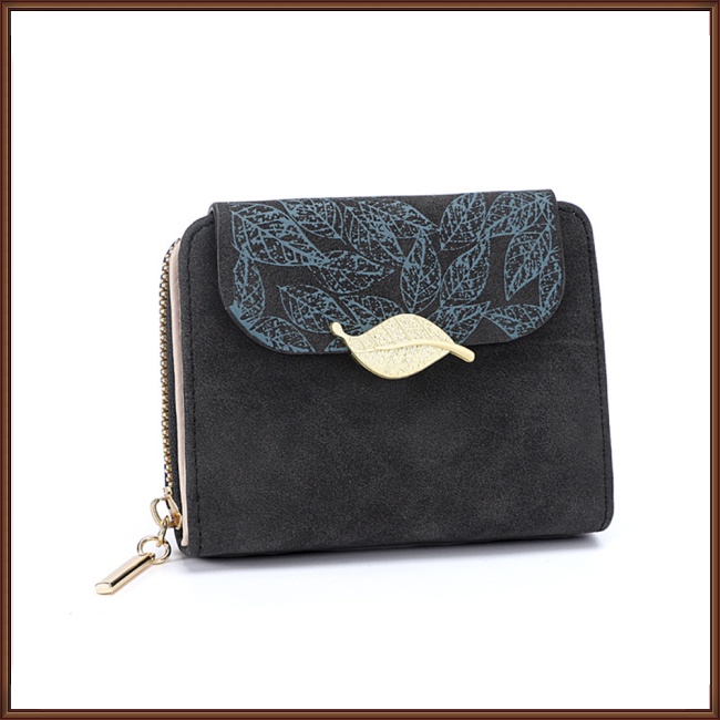 Ví Da Pu Dáng Ngắn Có Khóa Kéo In Họa Tiết Thời Trang Cho Nữ