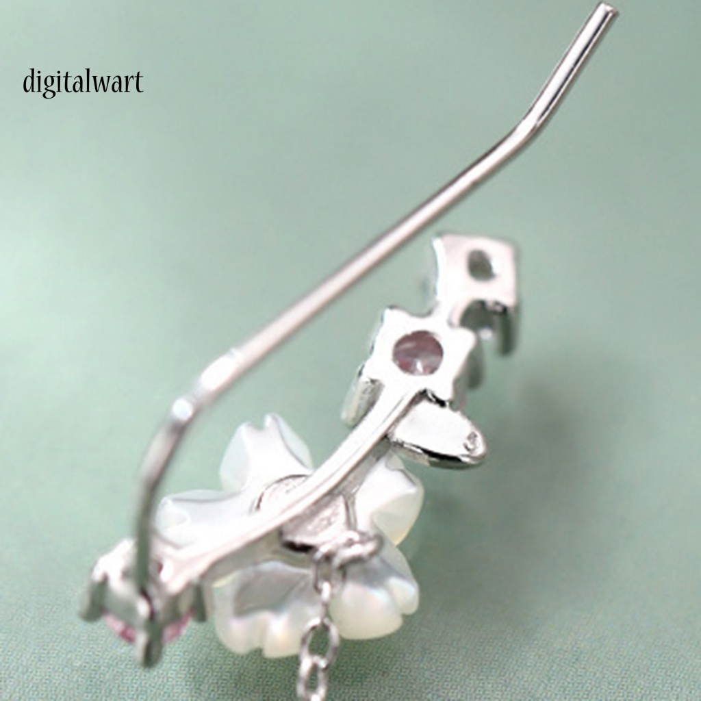 Kỹ Thuật Số| 1 Đôi Bông Tai Hình Hoa / Vỏ Sò Đính Đá Thời Trang Thanh Lịch Dành Cho Nữ