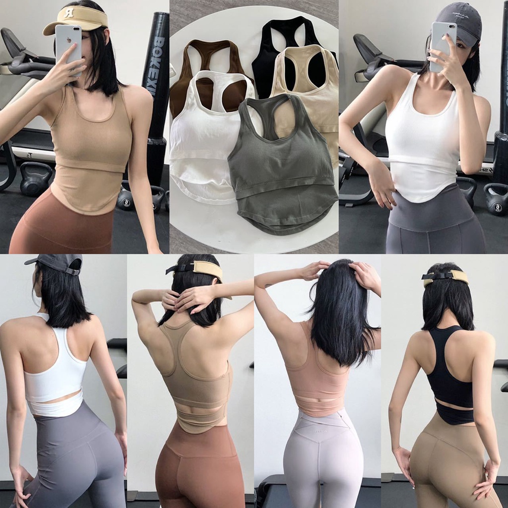 Áo Lót Thể Thao Sát Nách Cổ Chữ U Thoáng Khí Thời Trang Cho Nữ