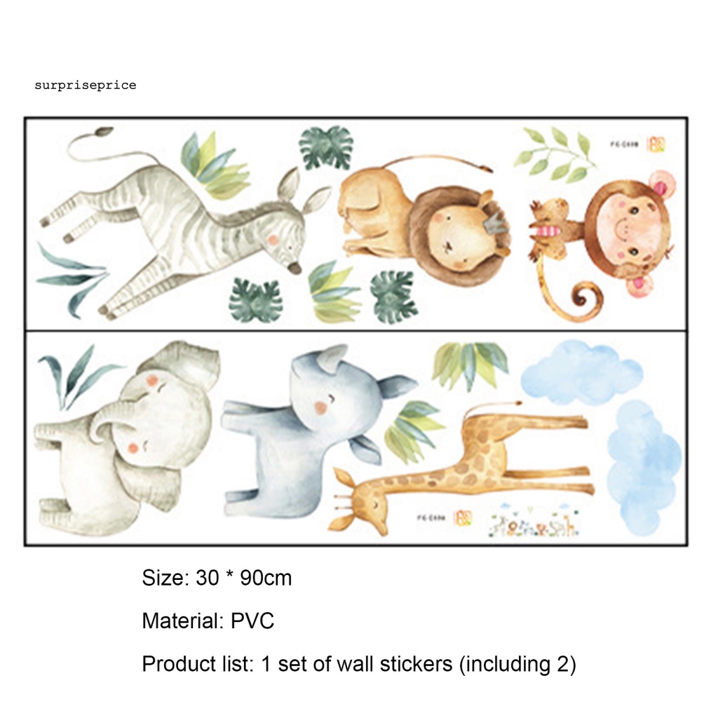 Set 2 Sticker Dán Tường PVC Không Đường Viền Họa Tiết Hoạt Hình Dễ Thương Trang Trí Nhà Cửa