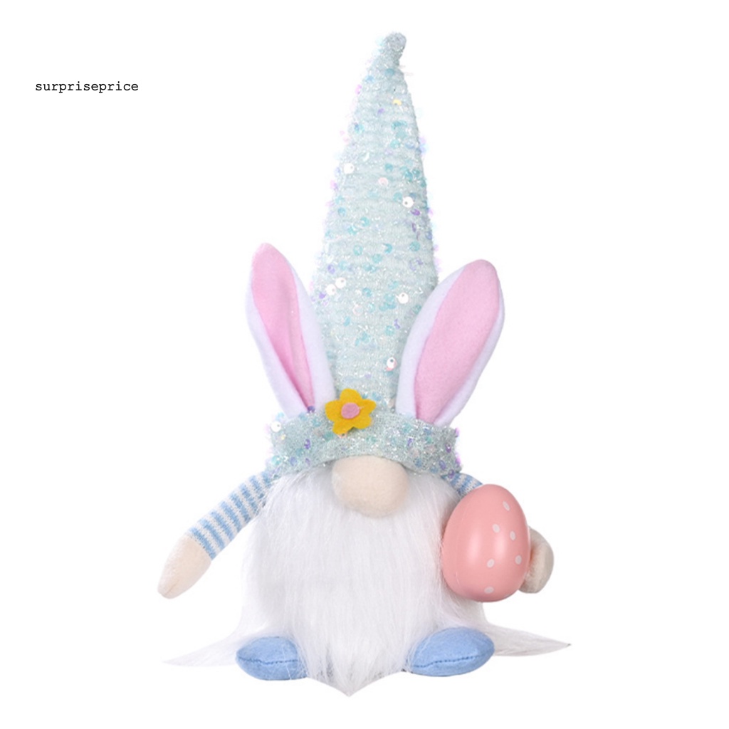 Spa Mũ Búp Bê Vô Diện Thiết Kế Mũ Tai Thỏ Trắng Dài Bằng Vải Có Đèn LED Phát Sáng Trang Trí Lễ Phục Sinh Hom