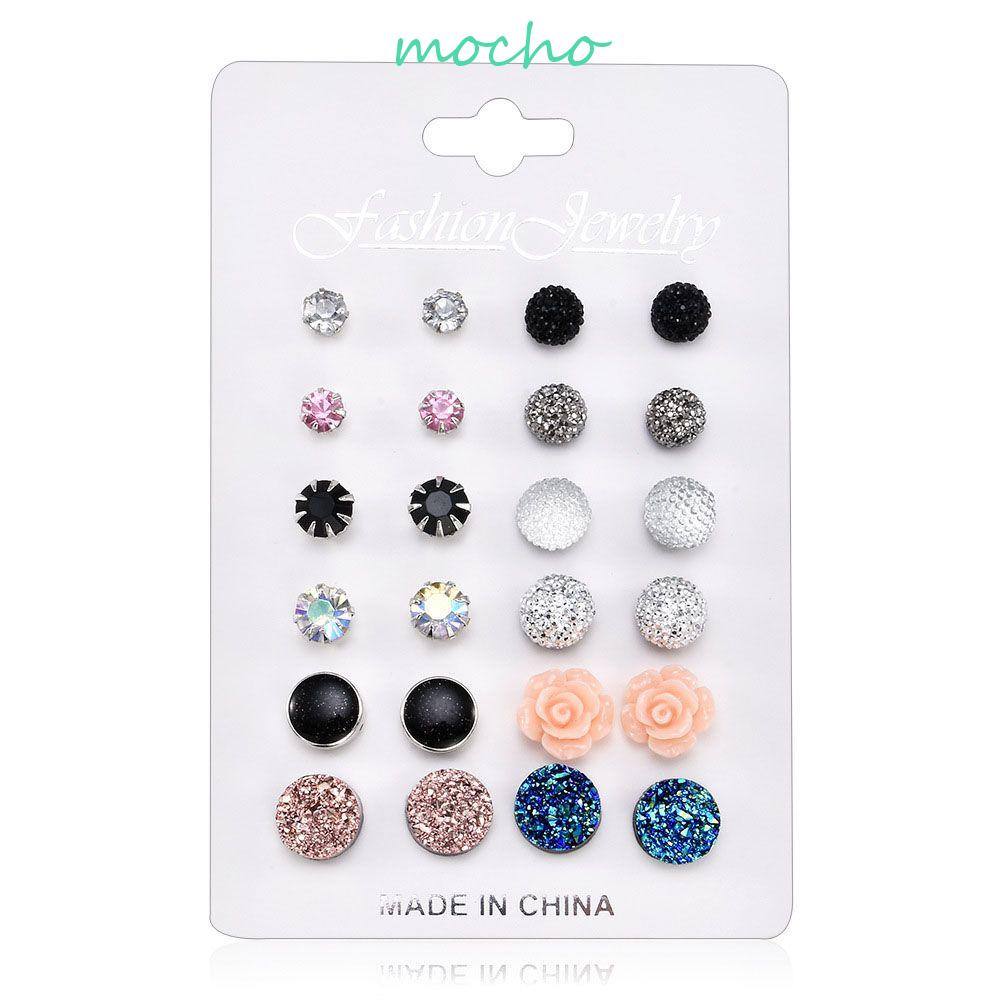 Bông Tai Hình Tròn Đính Hoa Dễ Thương Ngọt Ngào|Trang Sức Vòng Cổ