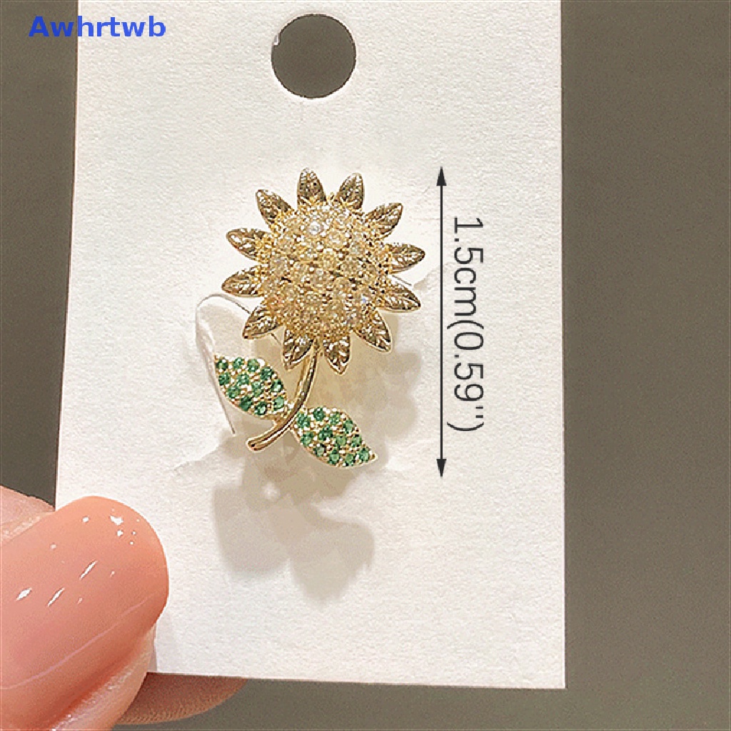 Ghim Cài Áo Hình Hoa Hướng Dương Đính Đá Zircon Dễ Thương Cho Nữ Mới